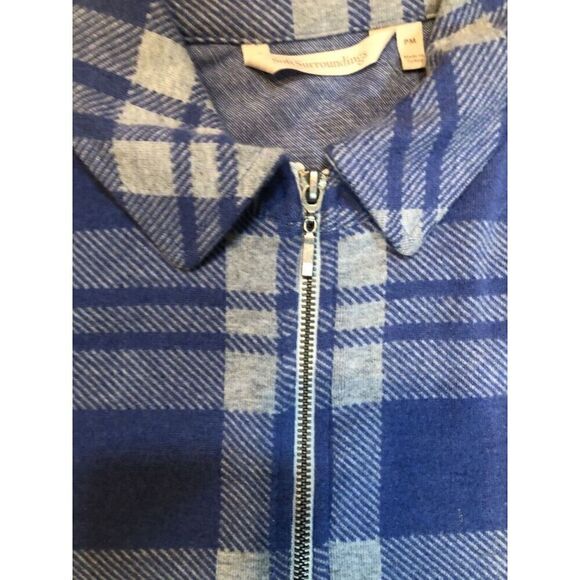 Soft Surroundings SUPER SOFT 1/4 Zip Cozy Blue Plaid Tunic Petite Medium - Picture 5 of 9